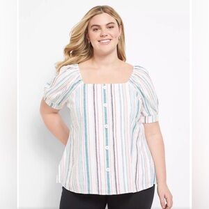 Lane Bryant Multicolor Striped Blouse